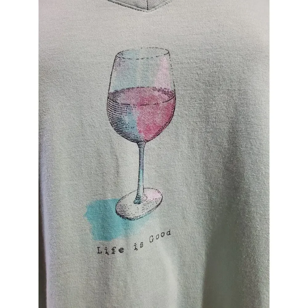 Life is Good Wine Classic Fit Crusher Tee Womens Plus XXL V-Neck Short Sleeve - Picture 2 of 8